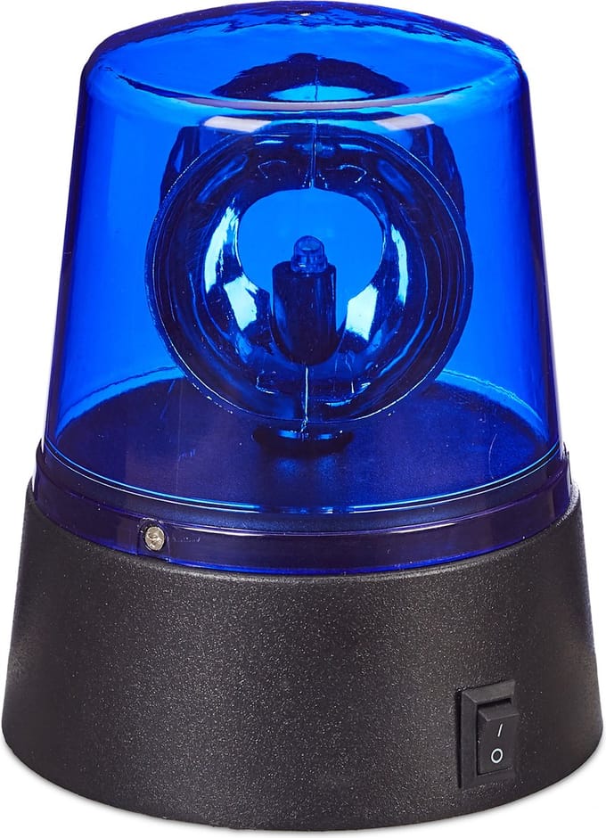 LED zwaailicht - werkt op batterijen - blauw
