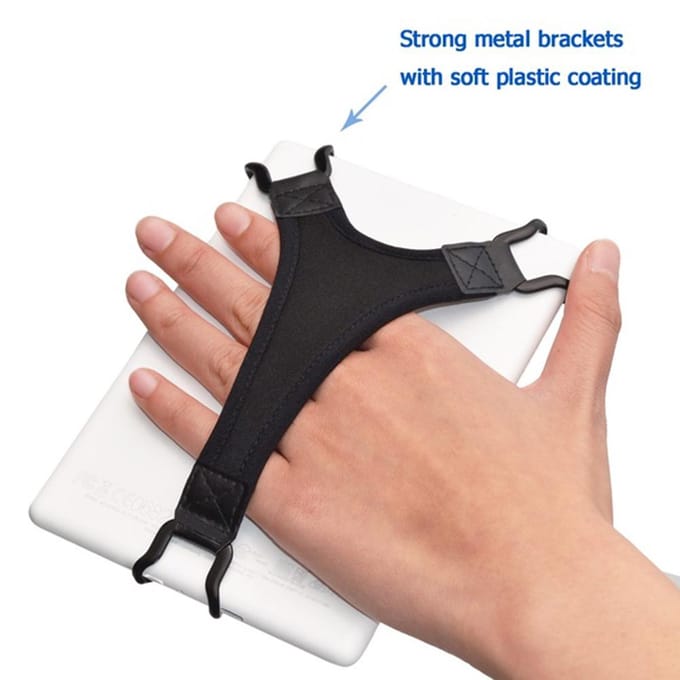 Veiligheid Handriem Houder Vinger Grip voor Tablets Kindle E-readers zwart