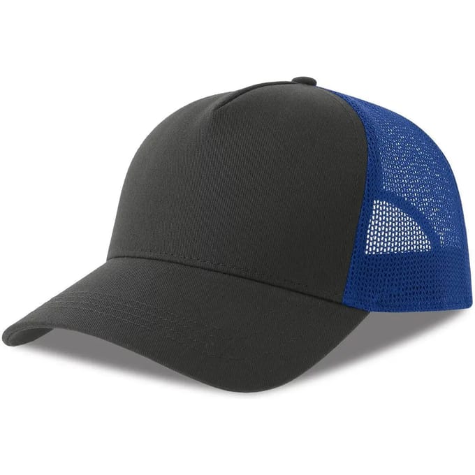 Atlantis Headwear Rapper Cotton-S Cap AT535 - Dark Grey/Royal - One size