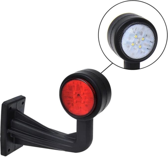 ProPlus Haaks breedtelicht - 160 mm - 10-30 Volt - 8 LED - Rood/Wit - IP67