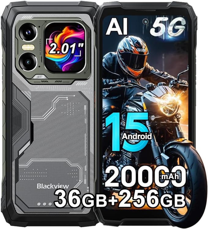 Blackview XPLORE 1 5G Mobiele Telefoon 36GB+256GB 20000mAh 6.78  Scherm 64MP Android 15 Smartphone