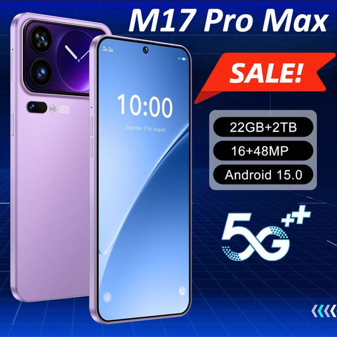 M17 Pro Max Mobiele Telefoons Smartphone Android Smartphone 5G Mobiel 7,3 Inch 16 + 48MP Camera 7800mAh Batterij Fabrieksontgrendeld