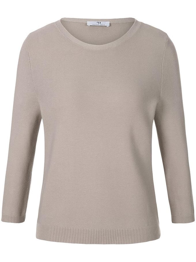 Trui ronde hals 100% SUPIMA® katoen Van Peter Hahn beige