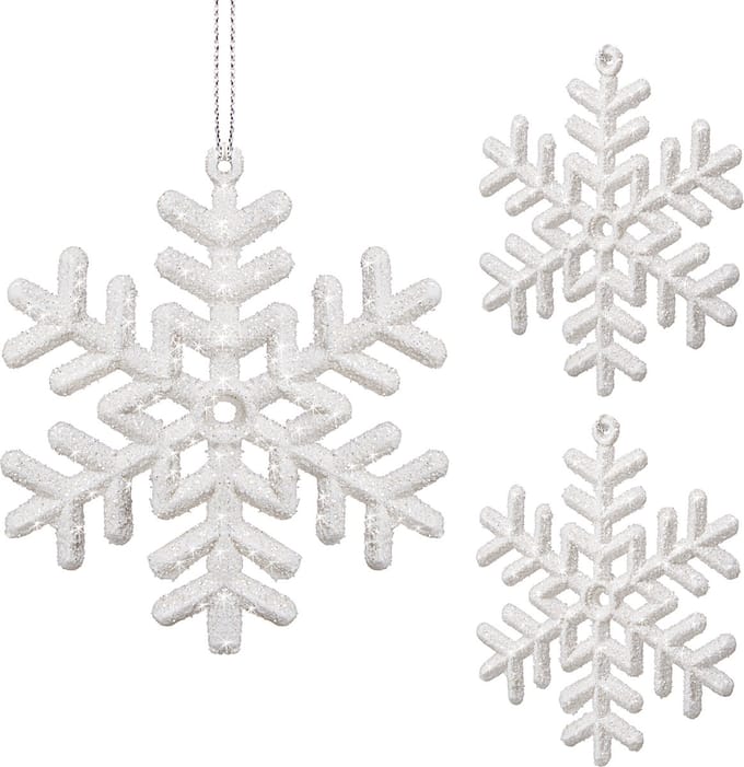Springos Kerstversiering | Kerstdecoratie Voor Binnen | Kersthanger | Sneeuwvlok | 3 Stuks