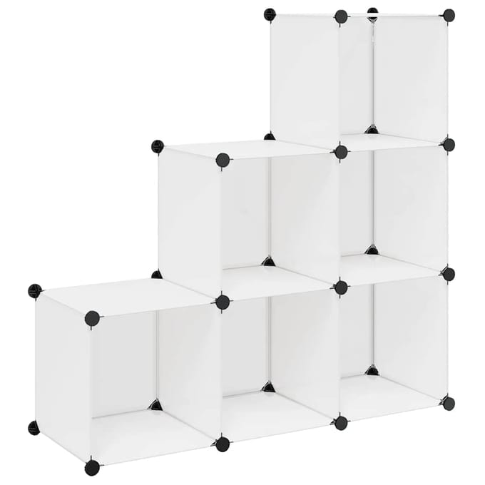 vidaXL - Opbergmeubel - met - 6 - vakken - wit
