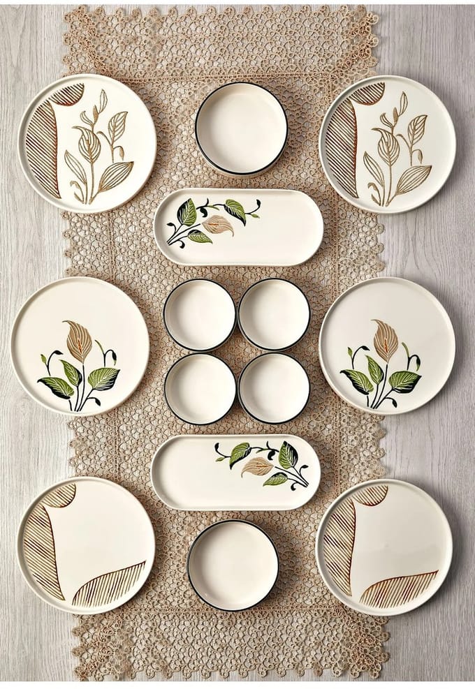 Asir - Dinerset - eetset - servies - 14-delige Keramische Set - Veelkleurig