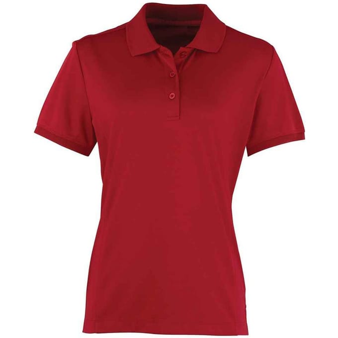 Premier Dames/Dames Coolchecker Poloshirt (Bourgondië)