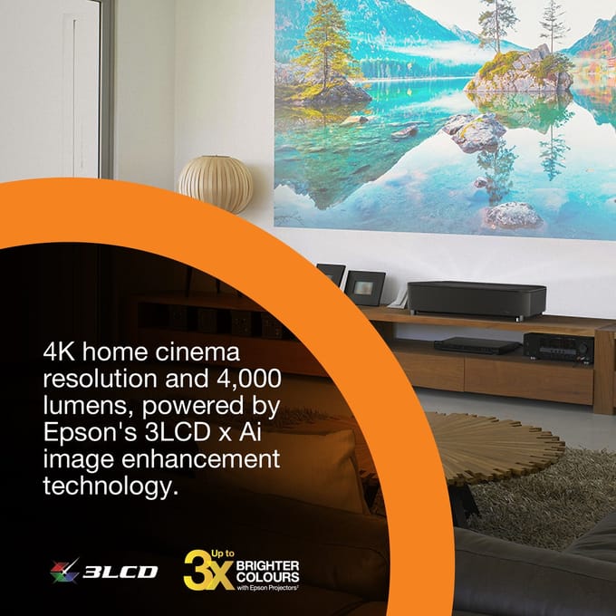Epson Projector Lifestudio Grand Plus EH-LS970B - 3840 x 2160 - 4000 ANSI lumens