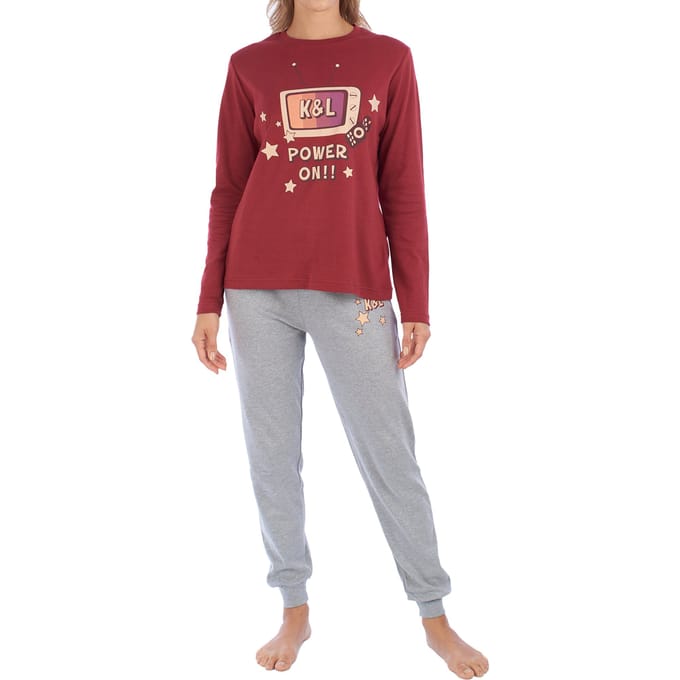 KLP1 dames winterpyjama met lange mouwen
