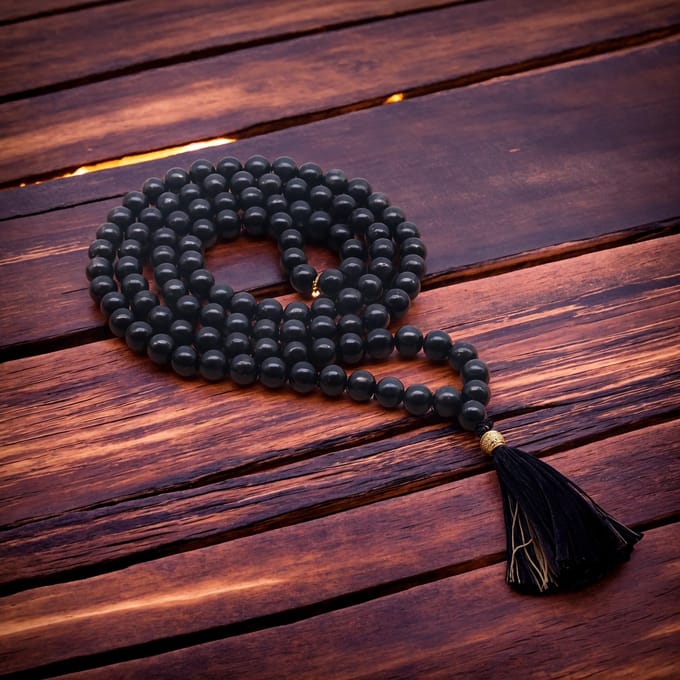 108 Bead Mala - Zwarte Agaat