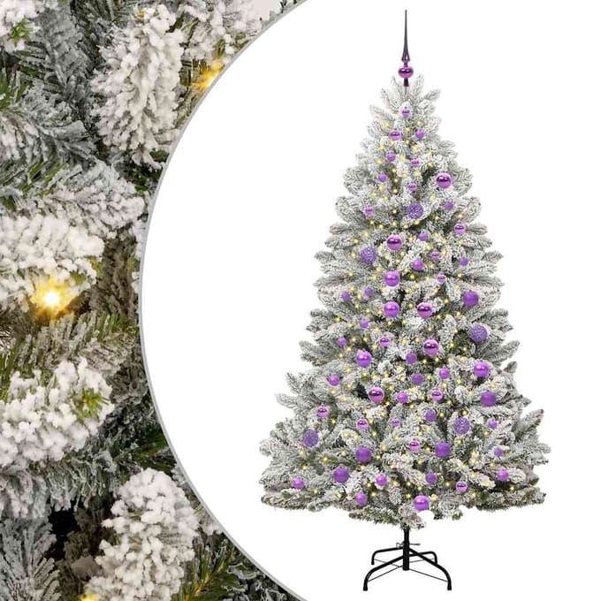 vidaXL - Kunstkerstboom - 180 - cm - 300 - LED's - Warmwit - PVC - en - Staal