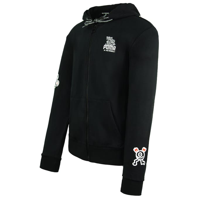 Puma x Mr. Doodle Lange Mouw Zip Up Zwart Heren Capuchontrui 598681 01