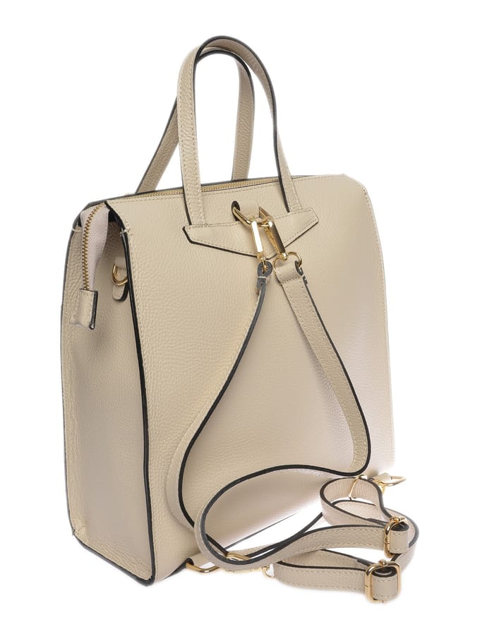 Luisa Vannini Beige Rundleer Tas