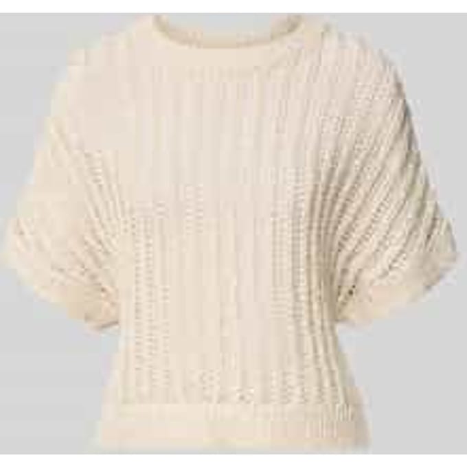 Gebreide pullover met 1/2-mouwen en ronde hals