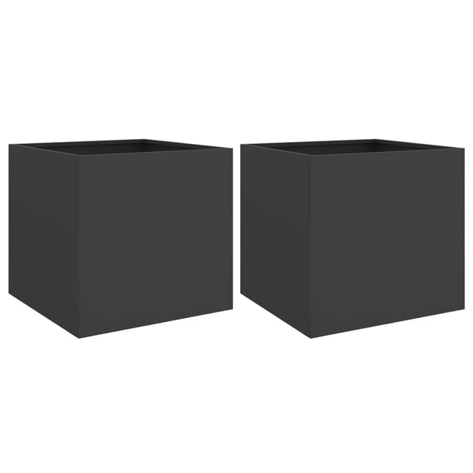 vidaXL - Plantenbakken - 2 - st - 49x47x46 - cm - staal - zwart