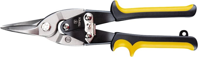 Topex - Rechte Blikschaar - 250 mm - Chromen Staal - Ergonomische Handgreep