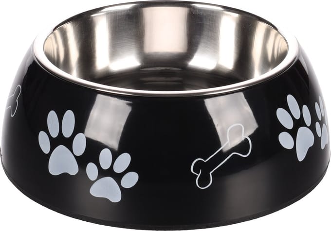 Flamingo Divar - Eet- En Drinkpot Honden - Eetpot Divar Print Poot Zwart L 22cm 900ml - 1st - 129776 - 1st