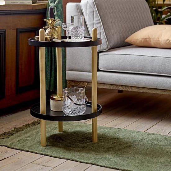 Bloomingville - Bartafel - MDF/Hout - Zwart - 40xH64 cm