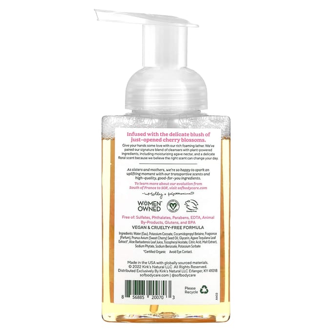 SoF, Foaming Hand Wash, Cherry Blossom, 8 fl oz (236 ml) white