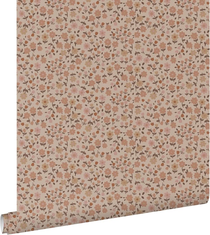 ESTAhome behang bloemetjes terracotta roze - 53 cm x 10.05 m - 131394