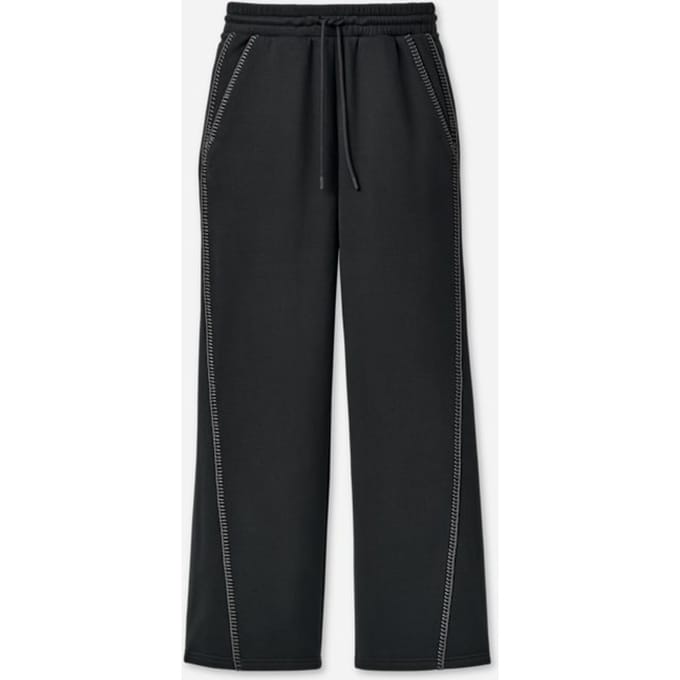 UGG® Classic Straight-Leg Trouser in Black, Size Small, Polyester/Cotton/Leather