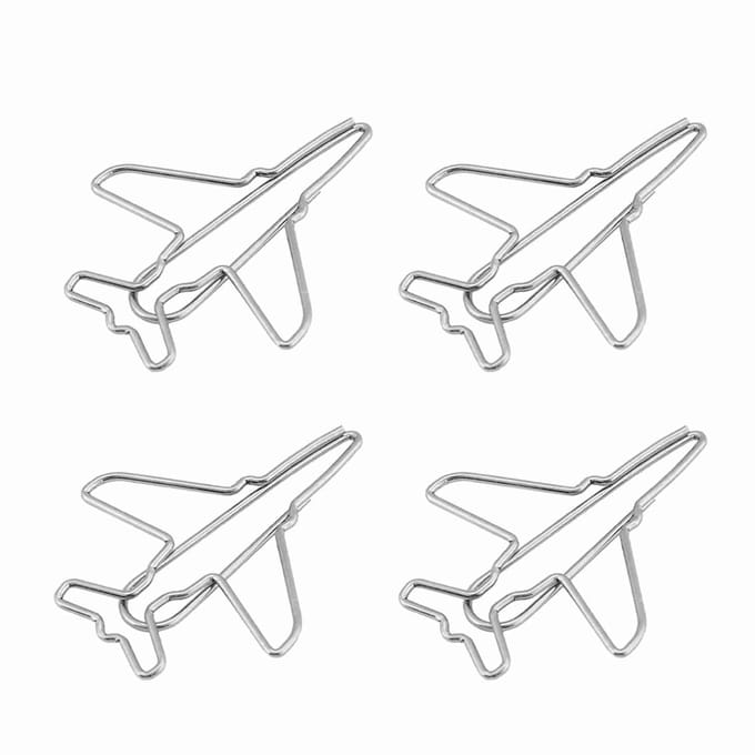 10 stuks Vliegtuigvormige Paperclips Boekenlegger Markering Document Organisatieclip Kantoorbenodigdheden gray