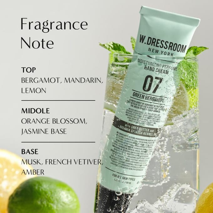 [W.DRESSROOM] Handcrème 07 Groene Bergamot 50ml white
