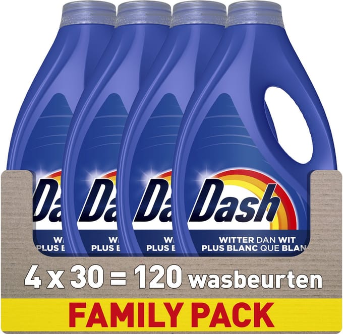 Dash Vloeibaar Wasmiddel - Witter Dan Wit - 4 x 30 Wasbeurten