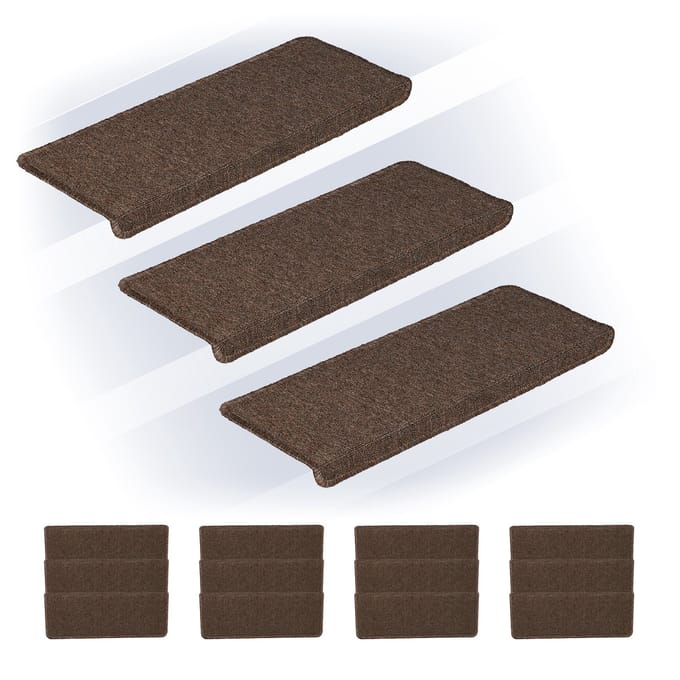 trapmatten 15 stuks - zelfklevend - 65 x 24 cm - rechthoekig - donkerbruin