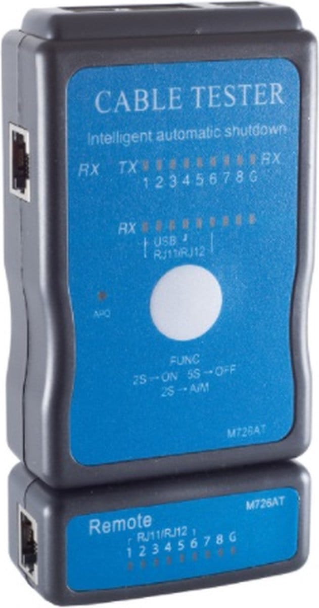 LAN multi-kabeltester voor data- en netwerkkabels - RJ45, RJ12, RJ11 en USB
