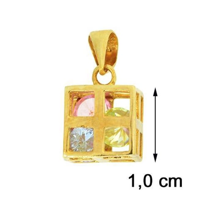 Blinx Jewels Vergulden Hanger Kubus Zirkonia