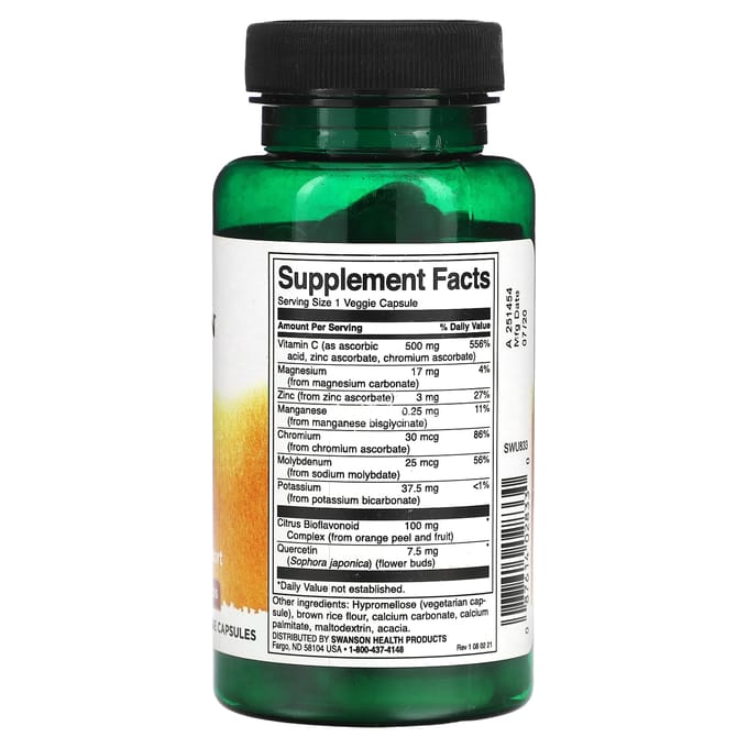 Complexe de vitamine C avec bioflavonoïdes, 60 gélules végétales