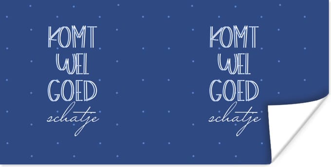 Poster Sterkte - Quotes - Blauw - Liefde - 80x40 cm