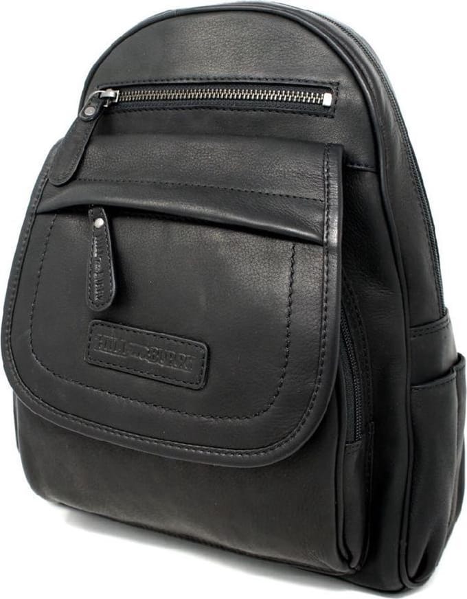 Hillburry tas - Leren rugzak / rugtas - 100% leer - Zwart