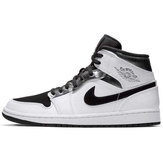 Baskets Air Jordan 1 Mid Alternate Think 16 Homme Argent Blanc 554724-121 46 white