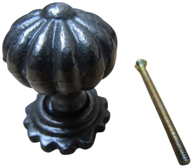 Pumpkin with Base Cabinet Knob Antique Iron 32mm