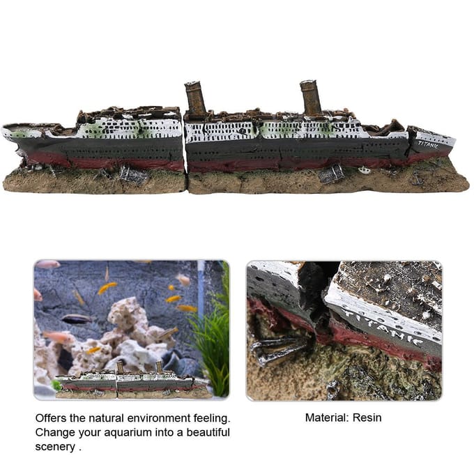 Titanic perdu naufragé bateau bateau Aquarium décoration ornement épave ornements black