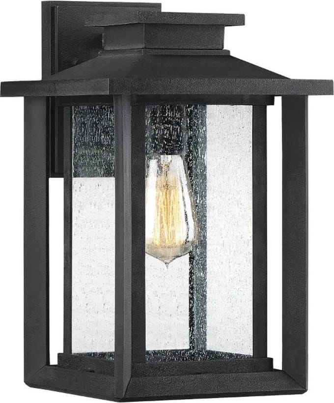 Quoizel LED Wand Buitenlamp Wakefield | 1X E27 Max 60W | IP44 | Dimbaar | Earth Black