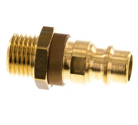 Messing DN 7.2 (Euro) Bruin-Coded Luchtkoppeling Insteeknippel G 1/4 inch Buitendraad - CLP7-M-B-BRO-P-CD-014