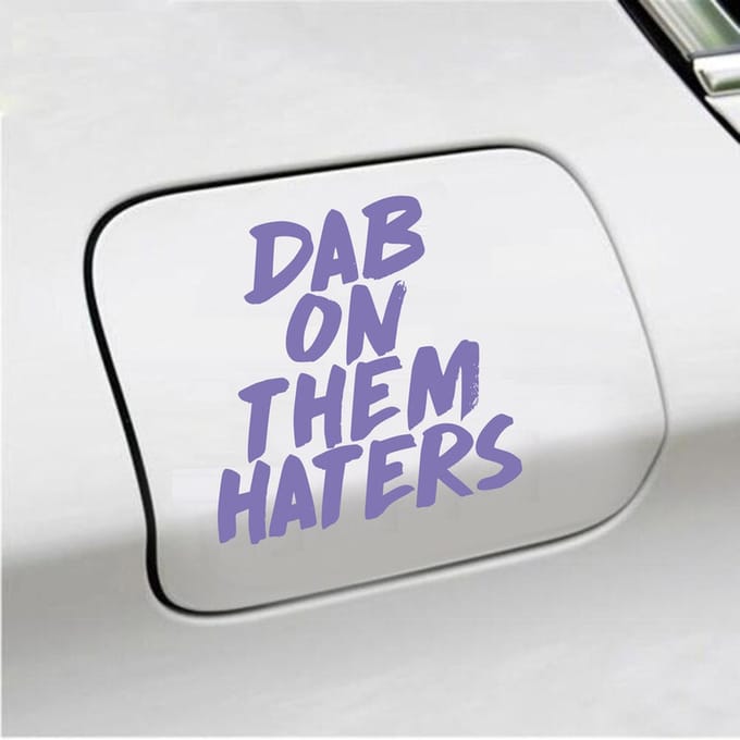 Bumpersticker - Dab On Them Haters - 10,9 X 10,7 - Paars