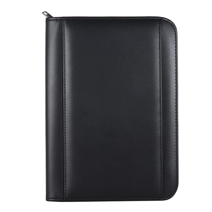 Draagbare Professionele Zakelijke Portfolio Padfolio Map Documentenmap Organizer A5 PU Leer Rits Sluiting met gray