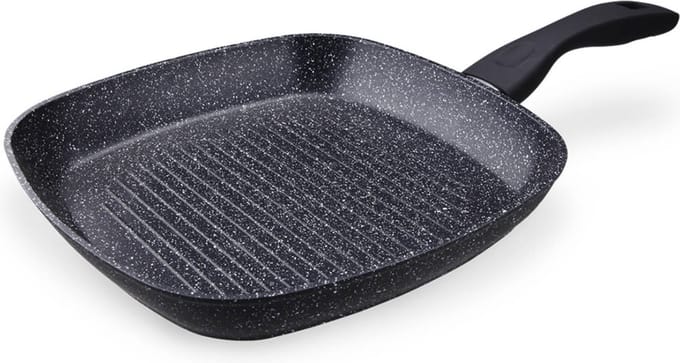 Grillpan Ø 28cm - Inductie - Anti-Aanbak - Alle Warmtebronnen - PTFE en PFAS vrij