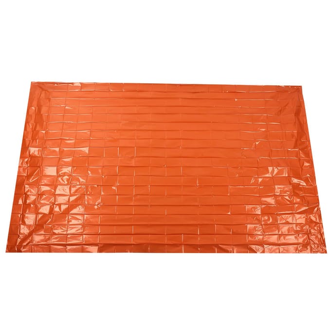 Couverture d'urgence réfléchissante orange pour survie, camping et extérieur orange