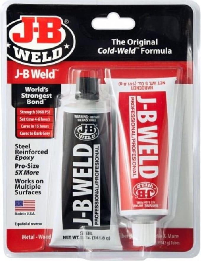 JB Weld grootverpakking voor prof. gebruik met staal versterkte epoxy (koud las systeem)