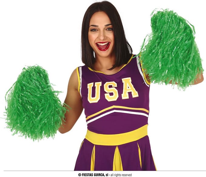 Fiestas Guirca - Pom-pom set groen (2 stuks)