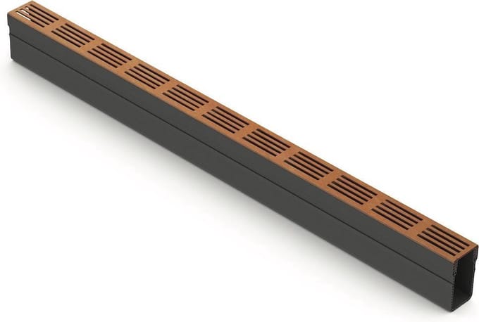 Black Beauty Perfect Drain 65/100 cortenstaal designrooster 100 cm