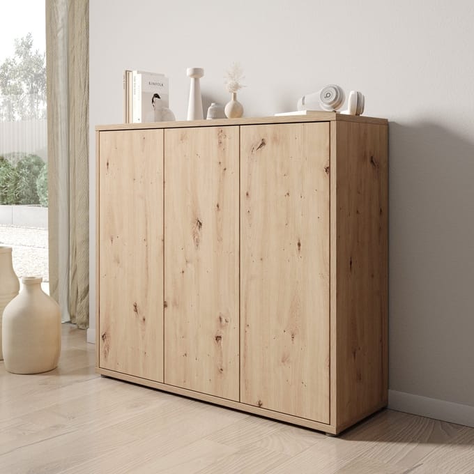 Meubella - Amber 2 - Schoenenkast - Eiken - 109x35x99 cm