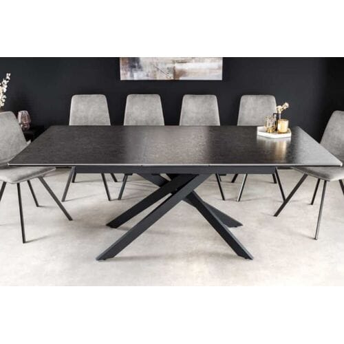 Uitschuifbare tafel antraciet keramiek 160-200 cm
