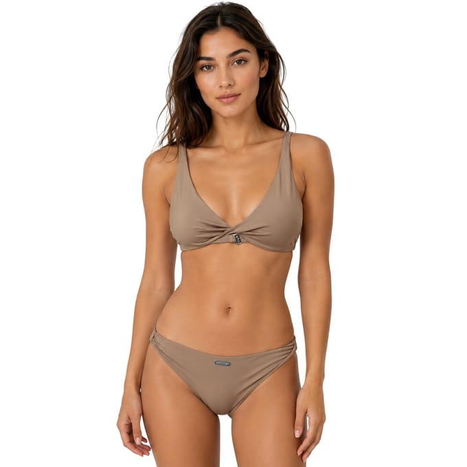 Off White Dames/Dames Minimalistische Bikini (Beige)