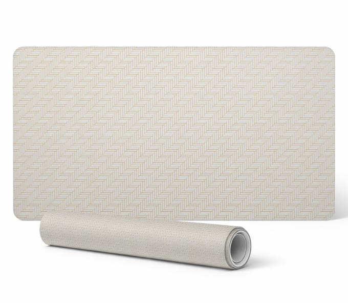 Moderne vinyl toetsenbordmat, geometrisch visgraatpatroon, 100x50 cm